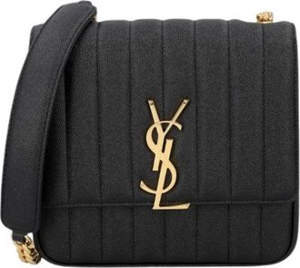 Saint Laurent Pre-owned Vicky Schoudertas - Dames - Vintage Schoudertas - Zwart - ONE Size - Leer - Vintage