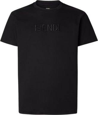 Fendi Black Cotton Slim Fit T-shirt