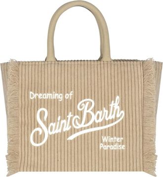 MC2 Saint Barth Borsa Vanity Mini Corduroy - Dames - Shoppers - Beige - ONE Size - Leer - Tassen