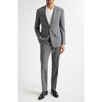 Thom Sweeney Fresco Tailored Wool Suit in Grey at Nordstrom, Size 40 Us