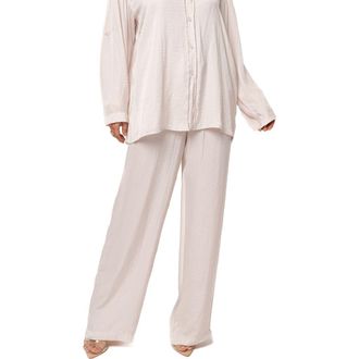 JLUXLABEL Pearl Bay Button-Up Shirt & Pants Set in Ivory at Nordstrom, Size Medium