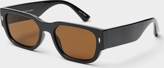 Simons Womens Wide-temple rounded rectangular sunglasses