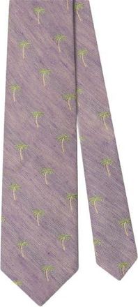 Robert Talbott Robert Palm Silk Linen Best of Class Necktie in Purple at Nordstrom