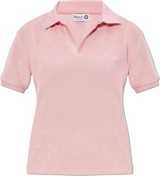 Hunza G Tops, Dames, Roze, L, Katoen, Polo van Badstof Katoen