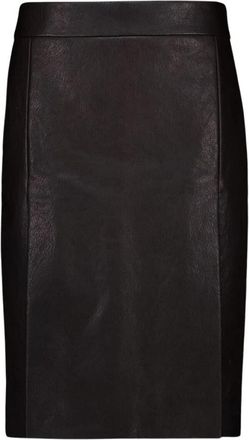 Ferragamo Leren midi-rok - Dames - Leren & Su&egrave;de rokken - Bruin - XS - Leer - Rokken