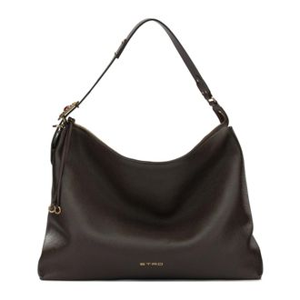 Etro Borsa a spalla grande in pelle - - Bags - Donna - Marrone - ONE SIZE