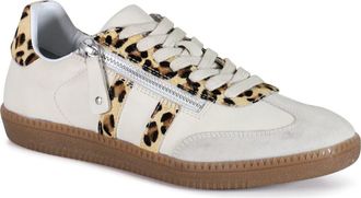 Diba TO PAZ Lace Up Leather Sneaker in Off White/leopard at Nordstrom, Size 9.5