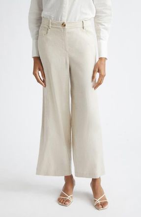 Toccin Blaire Linen Blend Wide Leg Pants in Desert at Nordstrom, Size 6
