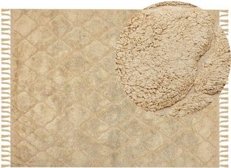 Beliani Rug SANLIURFA Sand Beige 160 x 230 cm Cotton