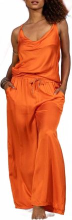 M Made in Italy Spaghetti Strap Camisole Top In Orange