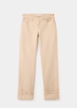Mango Jeans diritti vita bassa sabbia - Donna - 36 - MANGO