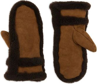 Yves Salomon Muffole con bordo shearling - Marrone