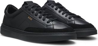 BOSS Leather sneakers with suede trims