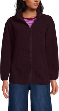 Lands End Cozy High Pile Full Zip Fleece Jacket in Lush Burgundy at Nordstrom, Size X-Large P