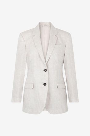 Brunello Cucinelli Einreihiger Blazer aus ausgewaschenem Leinen