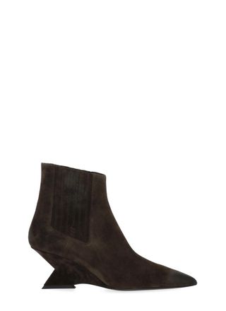 The Attico Brown Cheope Wedge Suede Boots