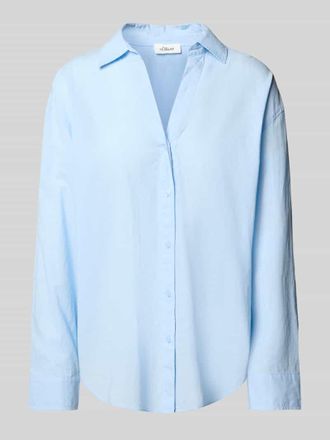 s.Oliver Red Label Relaxed Fit Hemdbluse aus reiner Baumwolle in Hellblau, Gr&ouml;&szlig;e 42