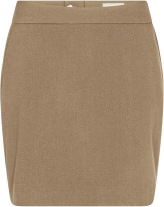 Copenhagen Muse Korte Rok - Dames - Korte rokken - Beige - XL - Wol - Rokken