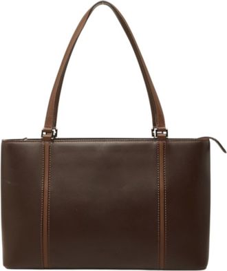 Burberry Brown Leather Handbag Tote Bag (Pre-Owned)