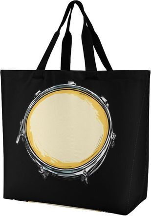 Generic Snare Drum Large Reusable Shopping Bag Lightweight Foldable Tote Bags Washable Shoulder Handbag