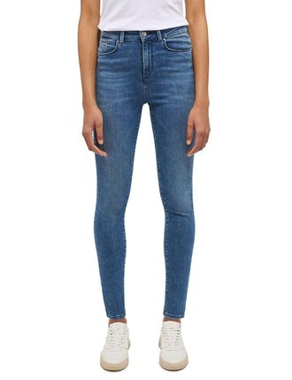 Mustang Skinny-fit-Jeans MUSTANG Damen Style Georgia Super Skinny, Damen, Gr. 26, L&auml;nge 30, blau (682 mittelblau), Denim/Jeans, 82% Baumwolle, 16% Polyester, 