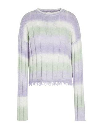 8 by YOOX MULTICOLOR CREW-NECK FRINGED SWEATER