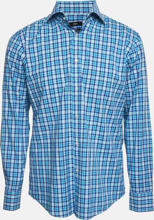 HUGO BOSS Boss By Hugo Boss Blue Check Print Cotton Regular Fit Shirt