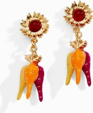 Alex and Ani Farmers Market Sunflower & Rainbow Carrot Drop Earrings in Gold at Nordstrom