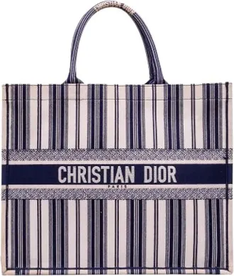 Dior Pre-owned Tote Bags, female, Blue, Size: ONE SIZE Pre-owned Canvas Tote