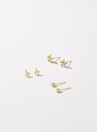 Simons Womens Floral small earrings Set of 3