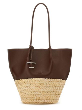 Tod's Womens Medium Shopping Bag Brown Calfskin Shoulder