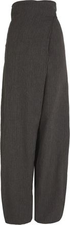 Cortana Trapani- hoog getailleerde gestreepte jacquardbroek - Dames - Broeken - Grijs - 2XS - Leer - Broeken