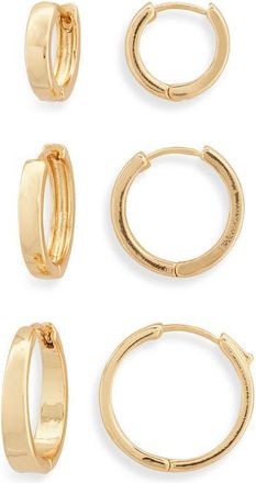 BP. 14K Gold Dipped Set of 3 Hoop Earrings at Nordstrom