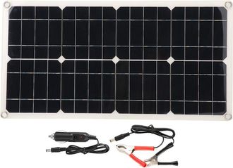 OEM Kit De Panel Solar Monocristalino Flexible De 25 W Con Doble Puerto Usb De 5 V Y Controlador De Cargador De Bater&iacute;a Para Coche