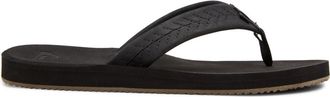 Quiksilver Sandale QUIKSILVER Left Coasta, Herren, Gr. 12(45), schwarz (schwarz, schwarz, braun), Obermaterial:Obermaterial: Leder / Aussensohle: Gummi;, Schuhe 