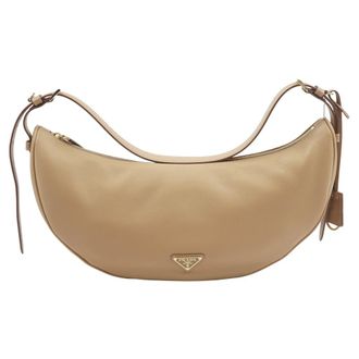 Prada Demi-Lune Large Shoulder Bag - female - Prada - Shoulder Bags - Pink - ONE SIZE - Bags