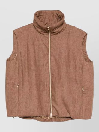 Herno funnel neck sleeveless top straight hem