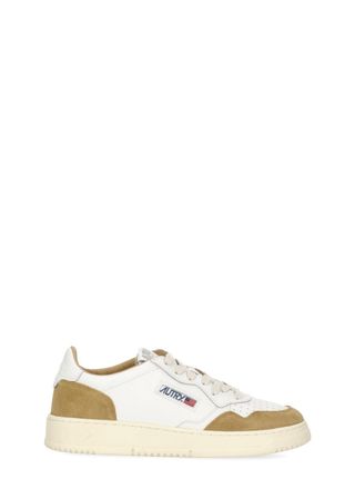 Autry White Medalist Low Suede Inserts Sneakers