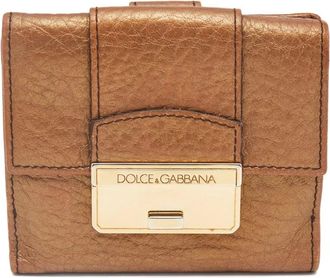 Dolce & Gabbana Portemonnee met metallic afwerking - Bruin