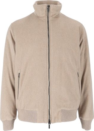 PESERICO Casual High Collar Textured Jacket