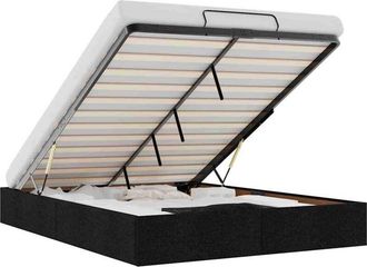 vidaXL Estructura Cama Otomana Sin Colch&oacute;n Tela Negro 140x200cm Vidaxl