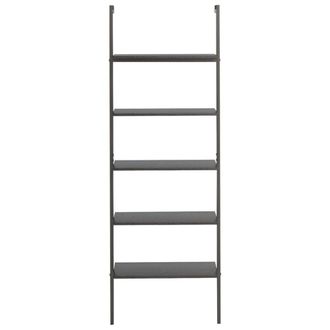 Berkfield Home Practical 5-Tier Leaning Shelf Black 64x35x185 cm | Size: 64 x 35 x 185 cm