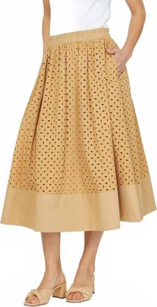 Current Air Womens Golden Hour Eyelet Skirt In Butterscotch