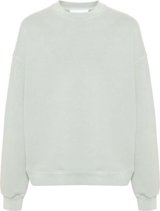 Axel Arigato Geborduurde grijze sweater casual stijl - Heren - Ronde hals truien - Grijs - S - Katoen - Truien & Vesten