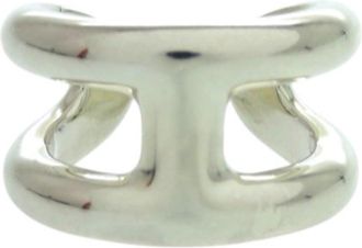 Herm&egrave;s Silver Silver 925 Band Ring (Pre-Owned)