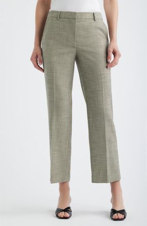 Anne Klein Slash Pocket Straight Leg Pants in Bay Leaf Multi at Nordstrom, Size 14