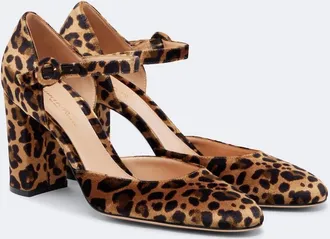 Gianvito Rossi Leopard-print velvet pumps