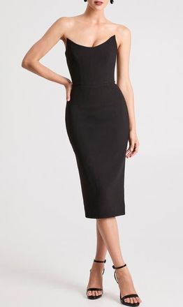 Helsi Celia Strapless Cocktail Sheath Dress in Black at Nordstrom, Size X-Large