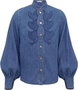Zimmermann Camicia in denim - Dames - Spijkeroverhemden - Blauw - M - Denim - Overhemden