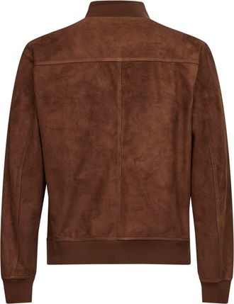 Salvatore Santoro Mens Bomber Jacket Cookie Suede Brown Ovine Leather